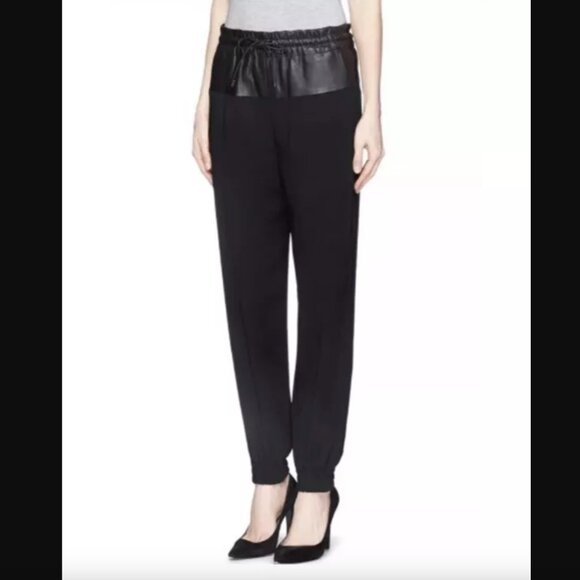 NWOT Rag and Bone Owen Lambskin Paneled Jogger Sweatpants - Size S - Picture 1 of 13